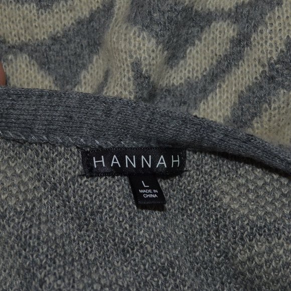 Sz L Anthropologie Hannah Grey Damask Open Cardigan Sweater - Picture 13 of 14